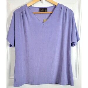 NWT Chico's Travelers Short Sleeve Top Size M Lilac Purple
